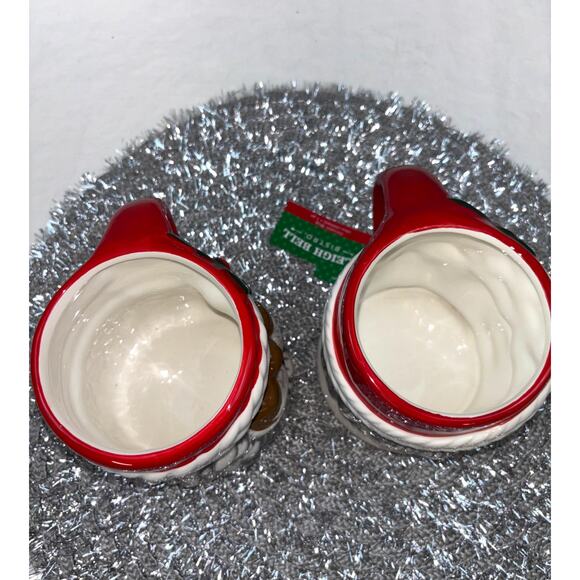 Sleigh Bell Bistro Winking African American Santa Mrs Claus Retro Style Mugs (2) - Picture 7 of 9